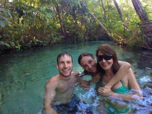 Jose Anzanello Junior, Valderez e Irene Anzanello - Cachoeira do Formiga - Jalapão