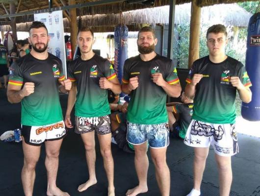 Renato, Diego, Cristiano e Leonardo no Campeonato Brasileiro de Muay Thai - RJ