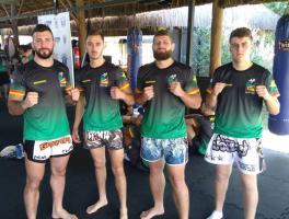 Renato, Diego, Cristiano e Leonardo no Campeonato Brasileiro de Muay Thai - RJ